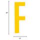 Yellow Letter (F) Corrugated Plastic Yard Sign, 30in
